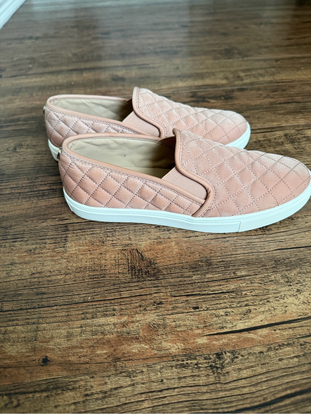 Steve Madden Quilted Slip-On Sneakers in Blush Pink